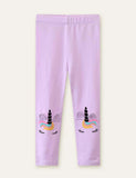 Unicorn Printed Appliqu¡§| Leggings - CCMOM