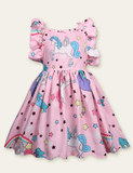 Unicorn Printed Dress - CCMOM