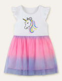 Unicorn Printed Mesh Dress - CCMOM