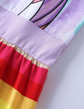 Unicorn Printed Rainbow Striped Dress - CCMOM