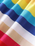 Unicorn Printed Rainbow Striped Dress - CCMOM