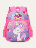 Unicorn Rocket Printed Schoolbag Backpack - CCMOM
