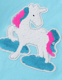Unicorn Sequins Embroidered Long Sleeve T-shirt - CCMOM