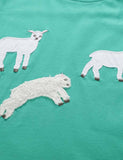 Unisex Cartoon Sheep Appliqu¡§| T-shirt - CCMOM