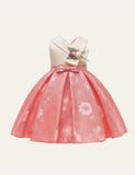V-neck Flower Party Dress - CCMOM