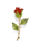 Vintage Red Rose Brooch