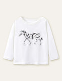 Zebra Printed Long Sleeve T-shirt - CCMOM