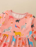 Zoo Printed Long Sleeve Dress - CCMOM