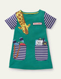 Zoologist Appliqu¡§| Pocket Jersey Tunic - CCMOM